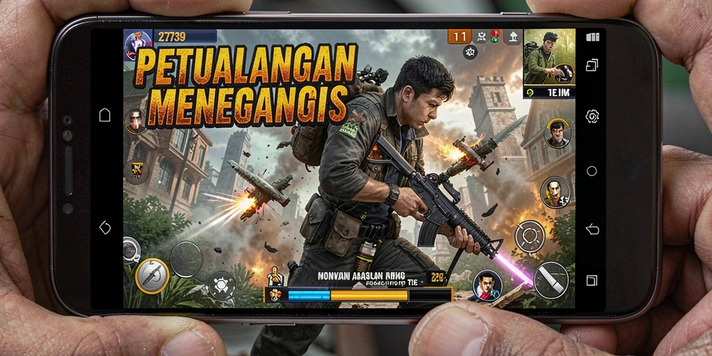 Tampilan gameplay menegangkan dalam game Action 2739.