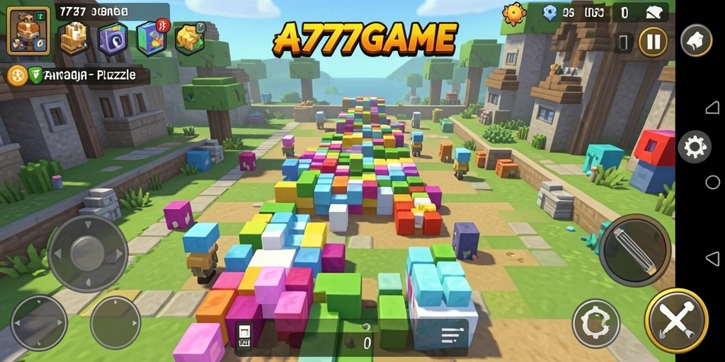 Gameplay menantang A777GAME dengan berbagai mode puzzle menarik.