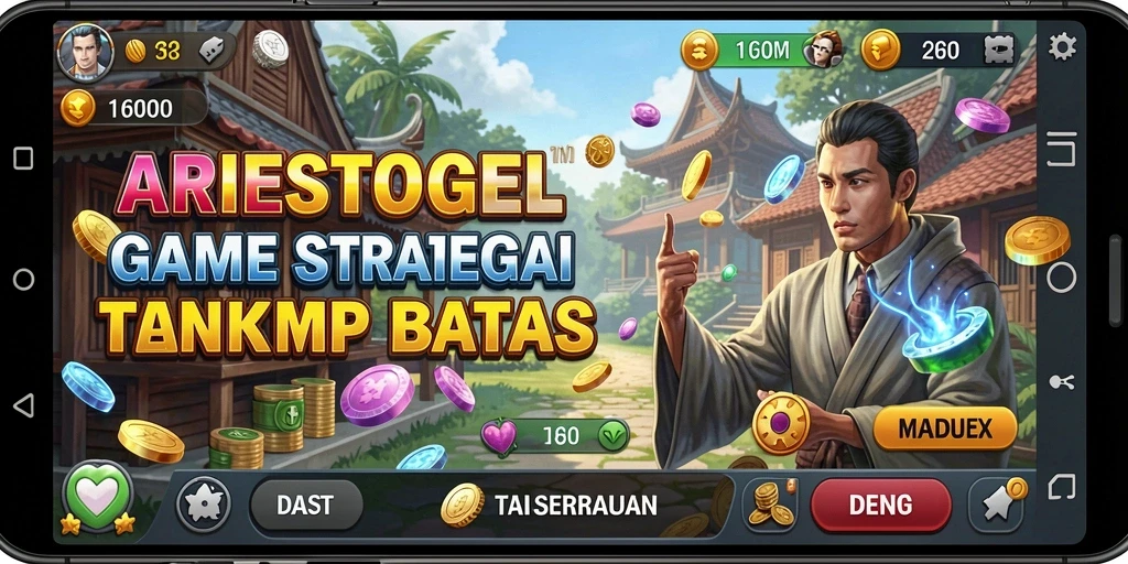 Tampilan gameplay ARIESTOGEL dengan strategi yang mendebarkan.