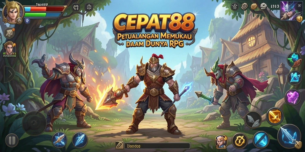 Tangkapan layar dari gameplay CEPAT88 menampilkan aksi epik dalam pertempuran RPG.