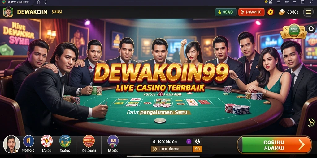 Tampilan gameplay menarik dari DEWAKOIN99 dalam suasana Live Casino.