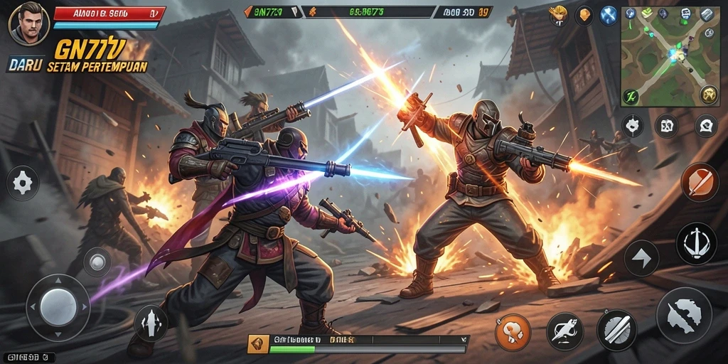 Gameplay seru GN777 dengan aksi pertempuran memukau.