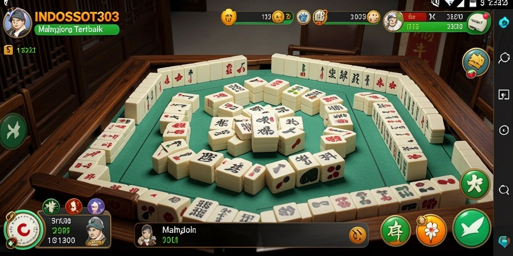 Tampilan gameplay menarik dari INDOSLOT303 yang menampilkan balapan seru di meja Mahjong.