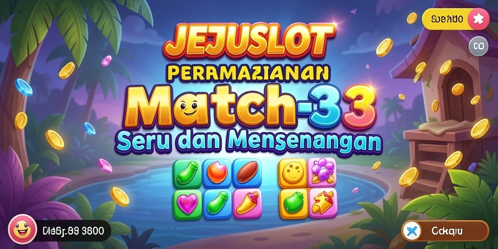 Tampilan gameplay seru di JEJUSLOT dengan tantangan Match-3.