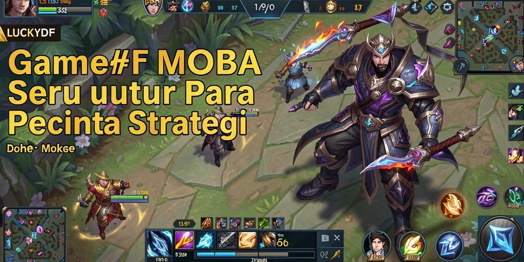 Gameplay MOBA yang seru dan penuh strategi dalam LUCKYDF.