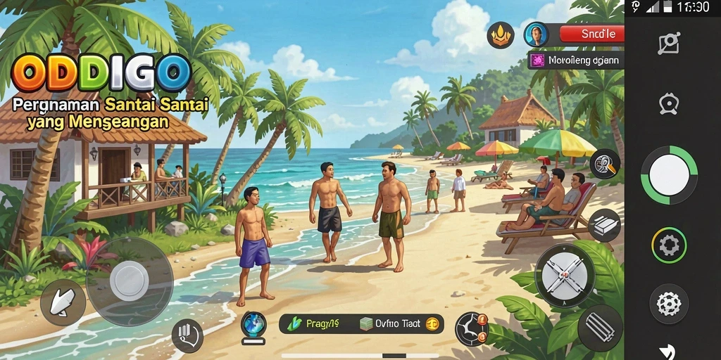 Tangkapan layar ODDIGO menampilkan gameplay yang warna-warni dan menarik.