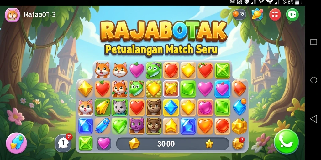 Tangkapan layar menunjukkan gameplay seru dan penuh warna dari RAJABOTAK.