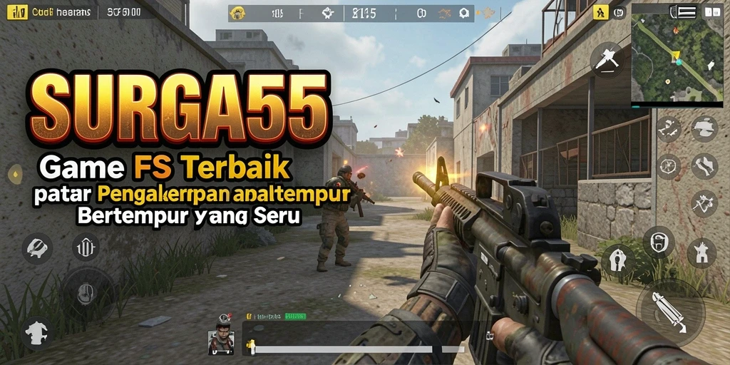 Gameplay seru dalam <strong>SURGA55</strong> dengan aksi tembak-menembak yang intens.