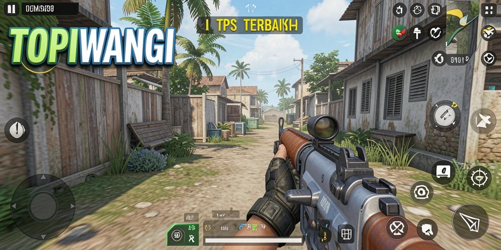 Tampilan gameplay seru dalam TOPIWANGI dengan aksi intens dan grafis menawan.