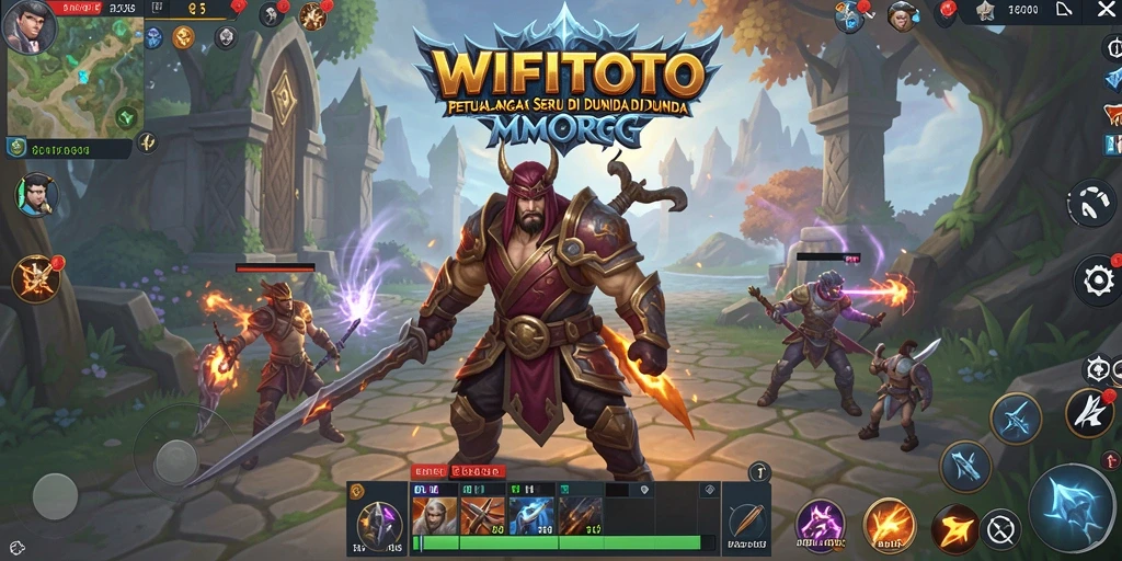 Tangkapan layar WIFITOTO menampilkan aksi pertempuran yang seru di dunia MMORPG.